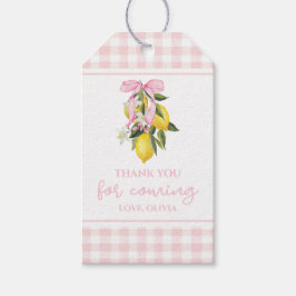 Lemon Pink Bow Preppy Baby Dusche Geschenkanhänger