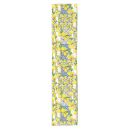 Lemon Portugiesisch Azulejo Mittelmeer Santorini Kurzer Tischläufer