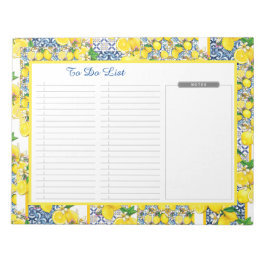Lemon Portugiesisch Azulejo Mittelmeer zu tun List Notizblock