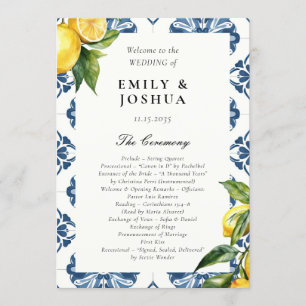 Lemon Positano Programme de Cérémonie Mariage ital