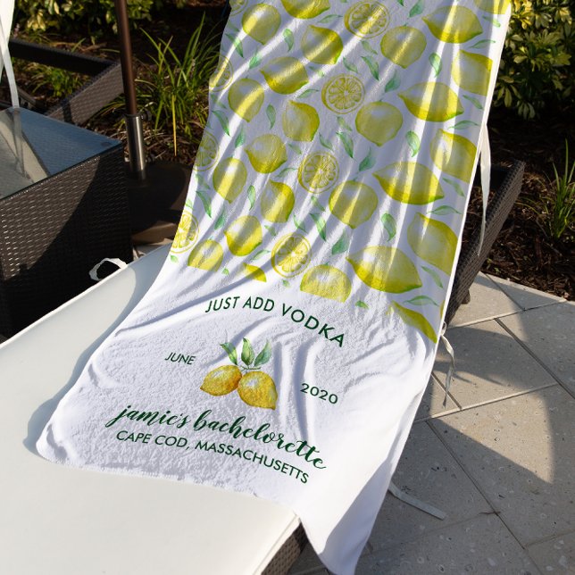 Lemon Print | Citrus Bachelorette Weekend Strandtuch (Von Creator hochgeladen)
