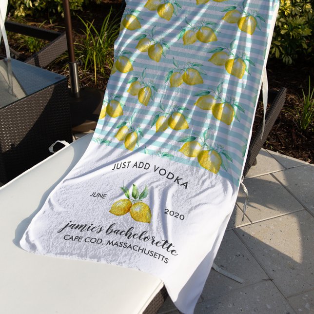 Lemon Print | Citrus Bachelorette Weekend Strandtuch (Von Creator hochgeladen)