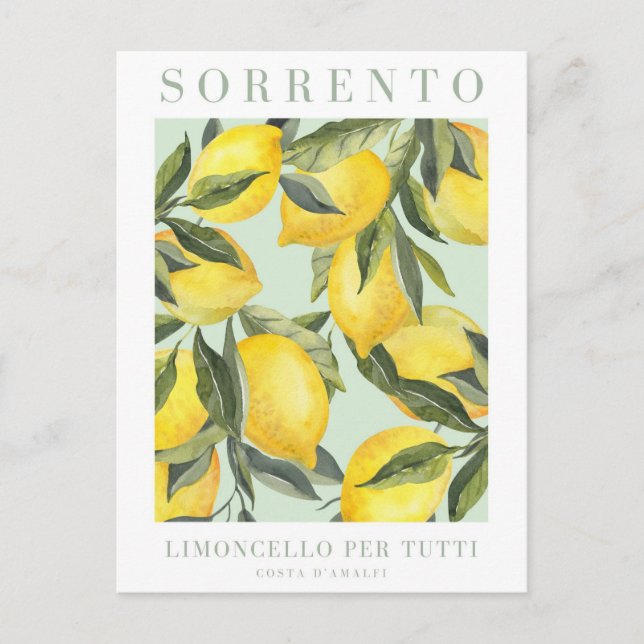 Lemon Print Italian Poster Postkarte (Vorderseite)