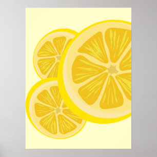 Lemon Print Slice Poster
