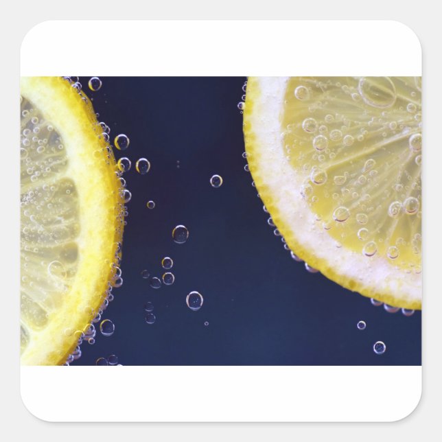 Lemon Quadratischer Aufkleber (Vorderseite)