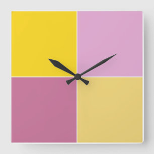 Lemon Raspberry Squares Quadratische Wanduhr