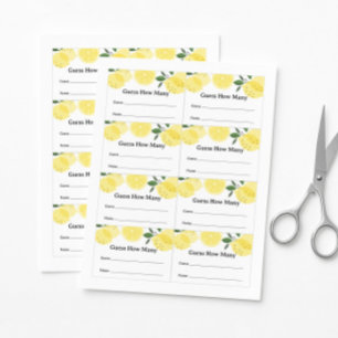 Lemon-Ratespiel-Schätztickets Poster