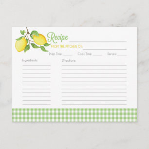 Lemon Recipe Cards - Brautparty Rezept Cards Postkarte