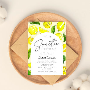 Lemon Retro Arch Little Sweetie Yellow Baby Dusche Einladung