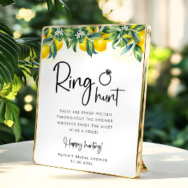 Lemon Ring Hunt Brautparty Game Card Poster