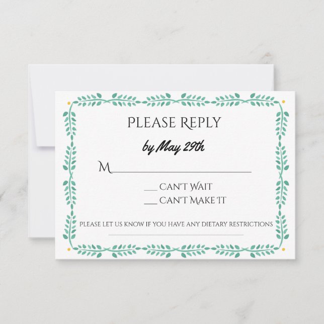 Lemon RSVP Card Karte (Vorderseite)