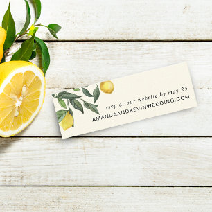 Lemon RSVP Hochzeitswebsite Mini-Karten Mini Visitenkarte