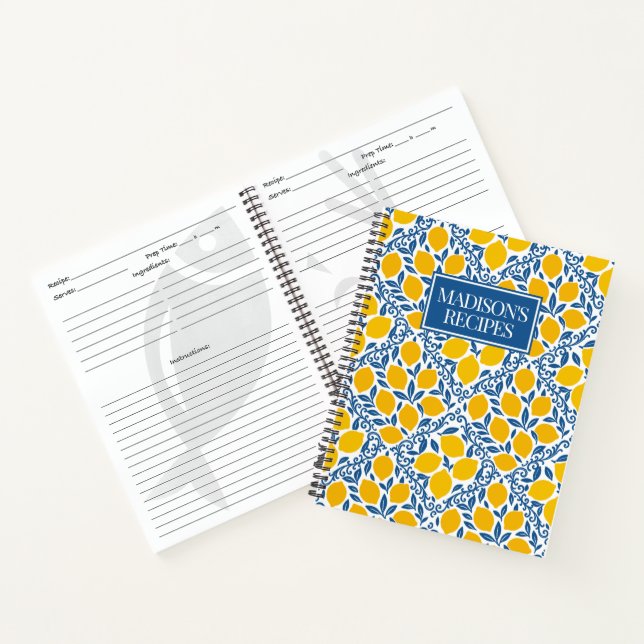 Lemon Rustic Farmhouse French Country Recipe Notizbuch (Innenseite)