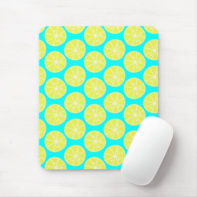 Lemon rutschte auf blauem Hintergrund Mousepad (Mit Mouse)