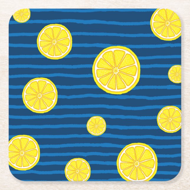 Lemon-Scheiben Rechteckiger Pappuntersetzer (Vorderseite)