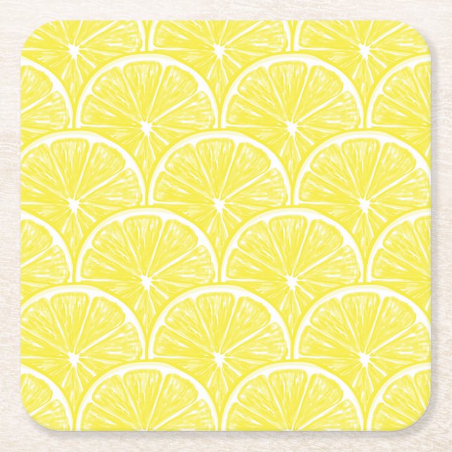 Lemon-Scheiben Rechteckiger Pappuntersetzer (Vorderseite)