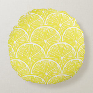 Lemon-Scheiben Rundes Kissen