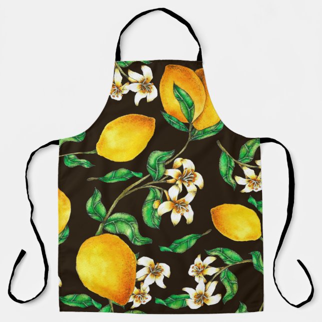 Lemon Seamless Pattern hand painted in watercolor Schürze (Vorderseite)