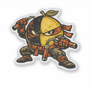 Lemon Shinobi — Lustiger Zitrus-Ninja-Krieger im V Aufkleber