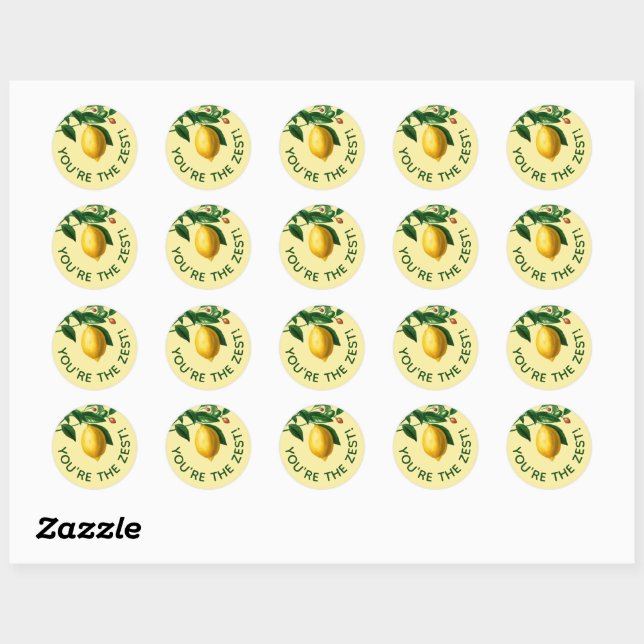 Lemon Sie sind die Zest-Kundenempfehlung Runder Aufkleber (Blatt)