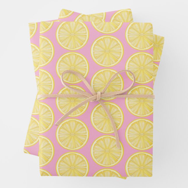 Lemon Slice Amalfi Küste Party Geschenkpapier Set (Beispiel)