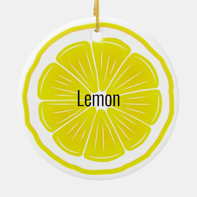 Lemon Slice Citrus Keramik Ornament (Hinten)