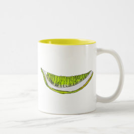 Lemon Slice Frucht Aquarellbild Zweifarbige Tasse