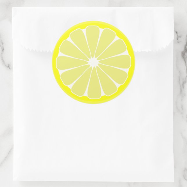 Lemon Slice Fruchtkleber Runder Aufkleber (Tasche)