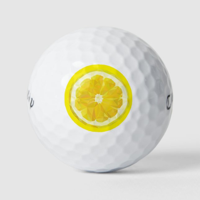 Lemon Slice Geometric Design Fruit Golfball (Vorderseite)