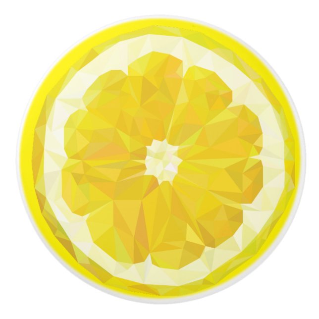 Lemon Slice Geometric Design Fruit Keramikknauf (Vorderseite)