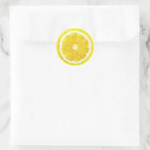 Lemon Slice Geometric Design Fruit Runder Aufkleber