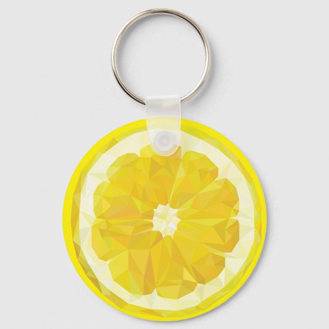 Lemon Slice Geometric Design Fruit Schlüsselanhänger (Vorderseite)