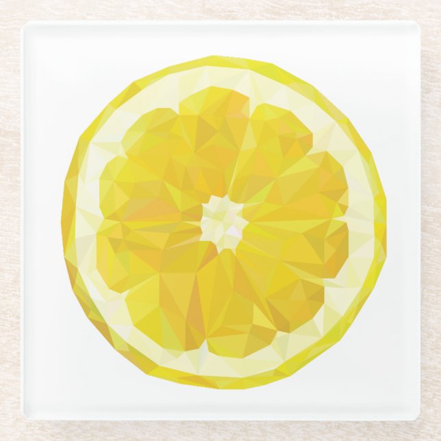 Lemon Slice Geometric Design Glasuntersetzer (Vorderseite)