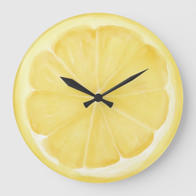 Lemon Slice Große Wanduhr (Vorderseite)