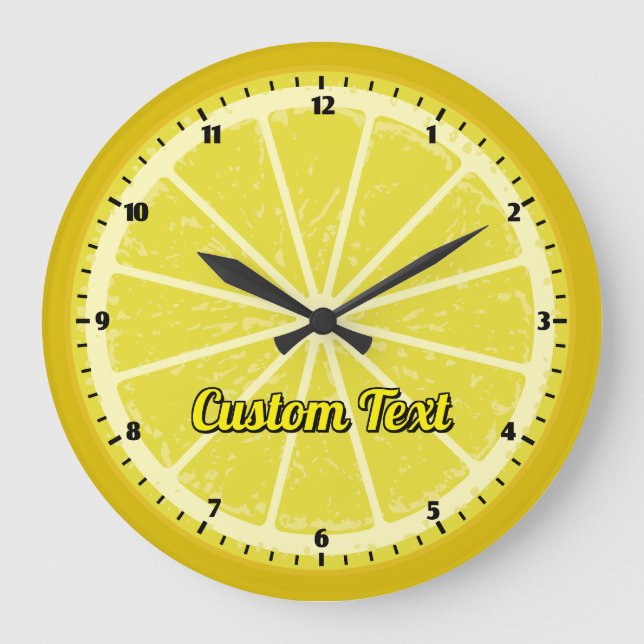 Lemon Slice Große Wanduhr (Vorderseite)