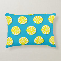 Lemon Slice Muster auf blauem Reversible