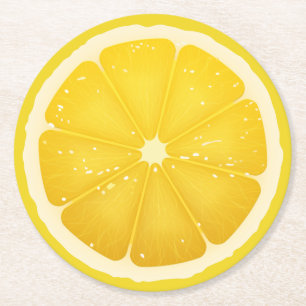 Lemon Slice  Runder Pappuntersetzer