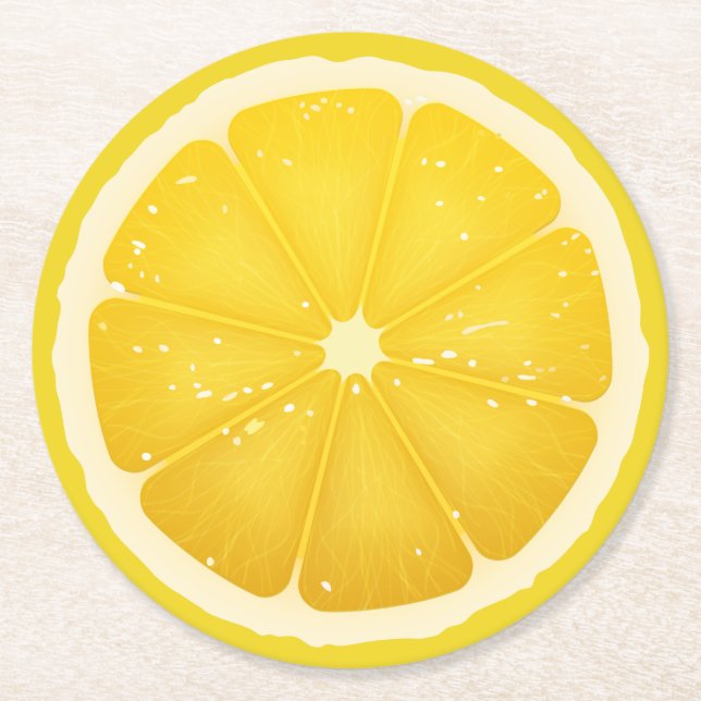 Lemon Slice  Runder Pappuntersetzer (Vorderseite)