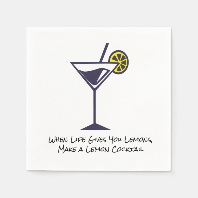 Lemon Slice und Cocktails Napkin Serviette (Vorderseite)