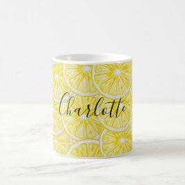 Lemon Slices Illustration Wasserfarbmuster Kaffeetasse