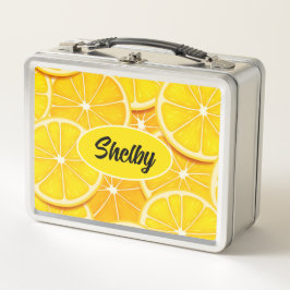 Lemon Slices Metal Lunch Box