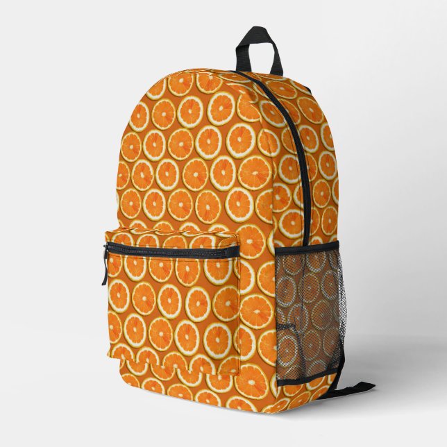 Lemon Slices Pattern Bedruckter Rucksack (Rückseitige Ecke Rechts)