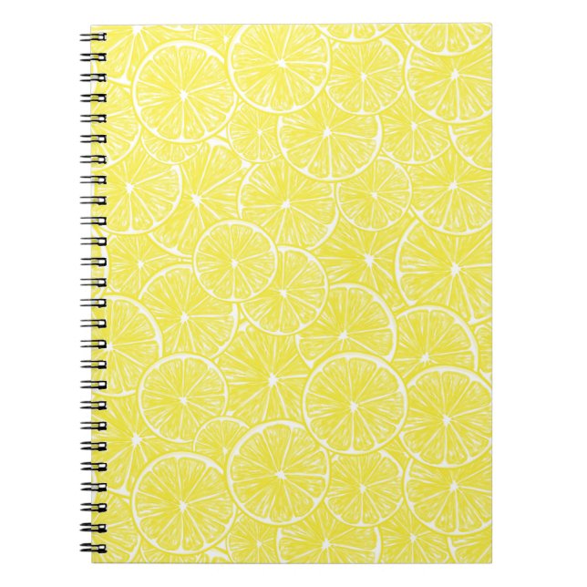 Lemon slices pattern design notizblock (Vorderseite)