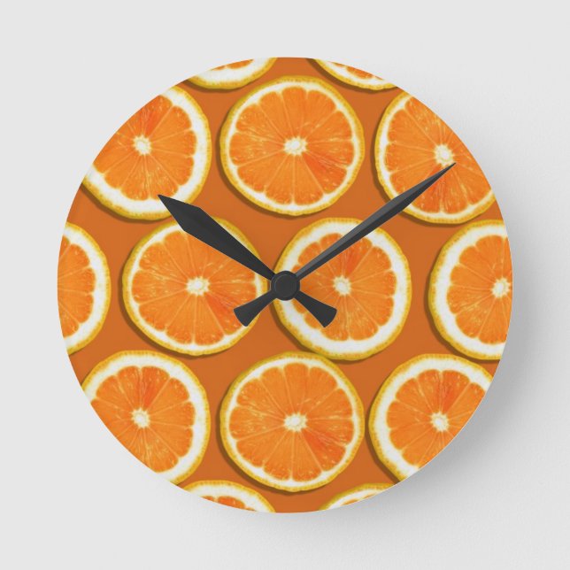 Lemon Slices Pattern Runde Wanduhr (Vorderseite)
