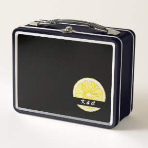Lemon Slices Wasserfarbe Personalisiert Metall Brotdose