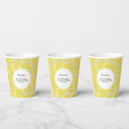 Lemon Slices Watercolor-Muster Pappbecher