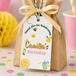 Lemon Sommer Thema Kindergeburtstag Geschenkanhänger