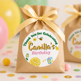 Lemon Sommer Thema Kindergeburtstag Runder Aufkleber