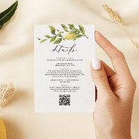 Lemon Sorrento Amalfi QR Code Wedding Details