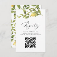 Lemon Sorrento Amalfi QR Code Wedding Registry